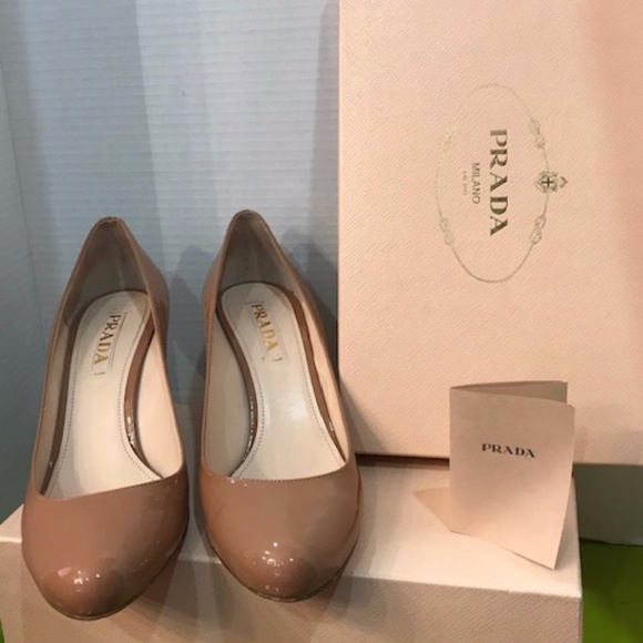 Prada Cammeo Vernice Pumps Nude Sz. 39.5 - Picture 5 of 10